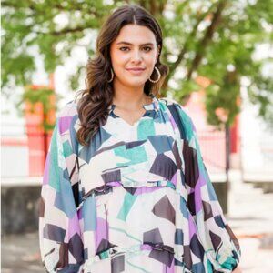 Keep An Eye Out Dress, Purple Multi, 1X